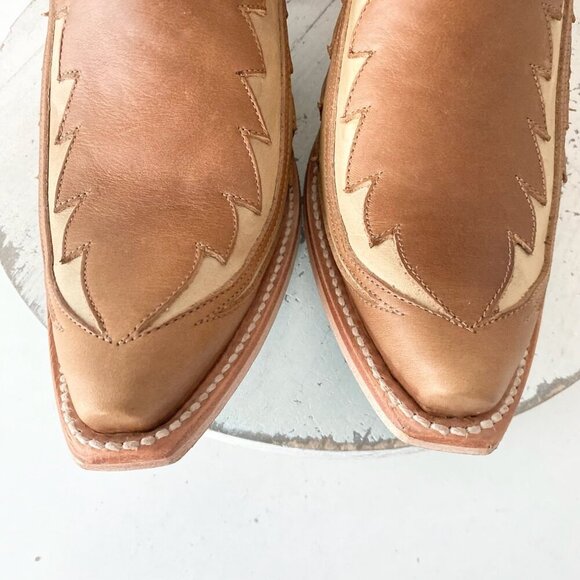 NEW Lane WALK THE LINE Womens Brown Cowboy Bootie 10.5 Cowgirl Short Ankle Boots - Picture 6 of 11